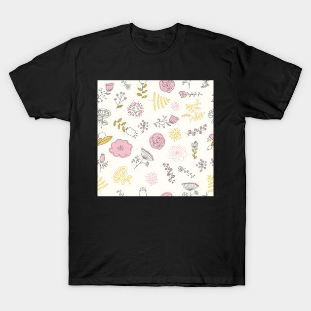 Elegance Seamless pattern with flowers T-Shirt by Olga Berlet